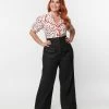 Clothing Smak Parlour Plus Size Black Denim Classic Pocket Wide Leg Pants
