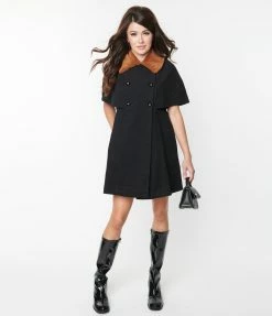 New Arrivals! Smak Parlour Black & Brown Fur Collar Coat