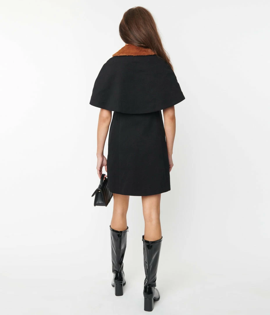 New Arrivals! Smak Parlour Black & Brown Fur Collar Coat