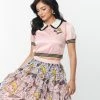 Betty & Veronica X Unique Vintage Light Pink Satin Crop Top New Arrivals!