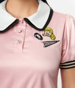 Betty & Veronica X Unique Vintage Light Pink Satin Crop Top New Arrivals!