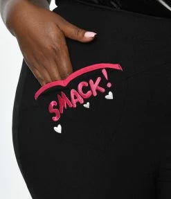 New Arrivals! Betty & Veronica X Unique Vintage Plus Size Black Heart & Smack Crop Pants