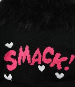 Betty & Veronica X Unique Vintage Plus Size Black & Pink Smack Sweater Cardigan