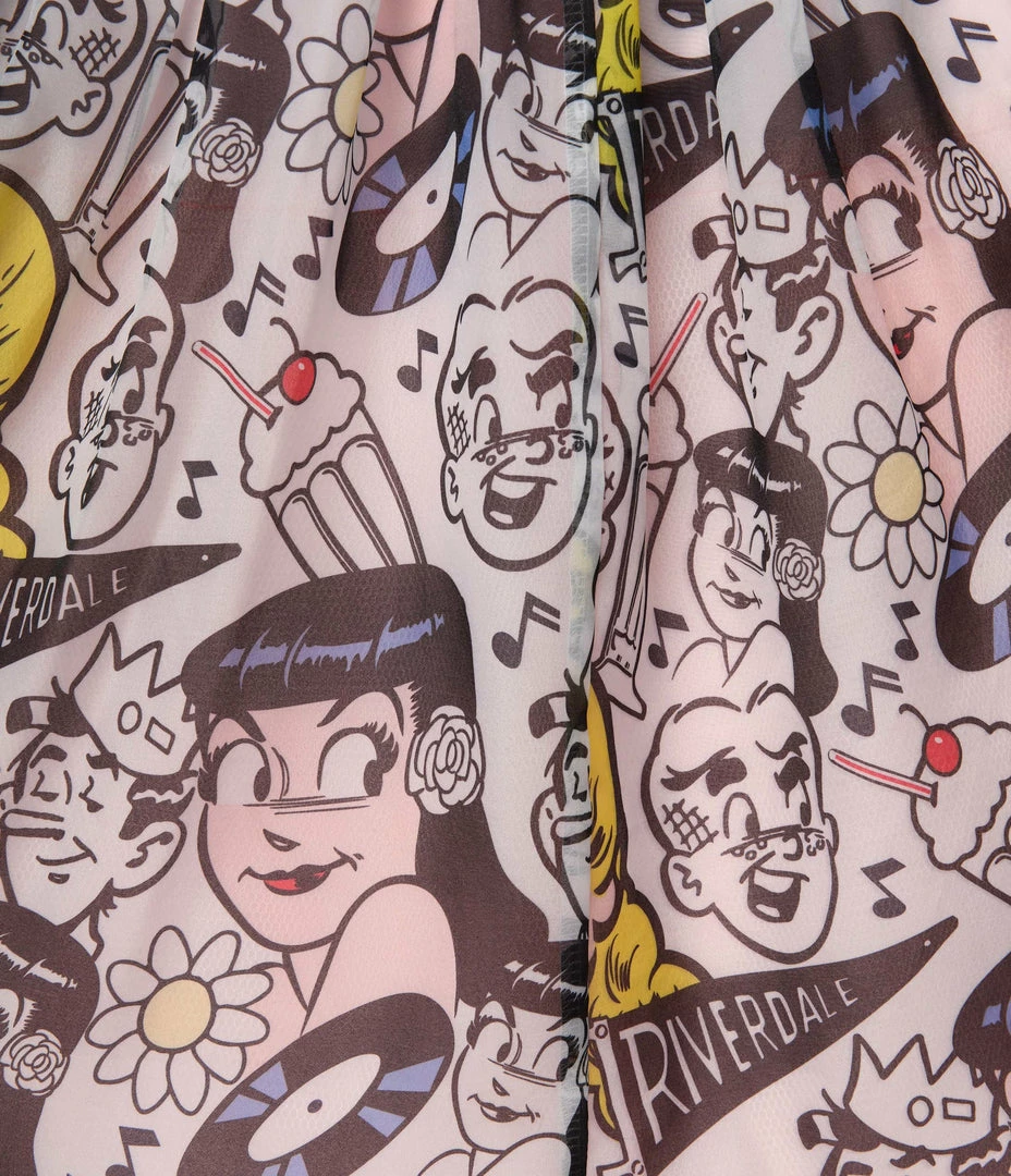 New Arrivals! Betty & Veronica X Unique Vintage Plus Size Riverdale Adventures Print Swing Skirt