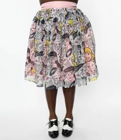 New Arrivals! Betty & Veronica X Unique Vintage Plus Size Riverdale Adventures Print Swing Skirt