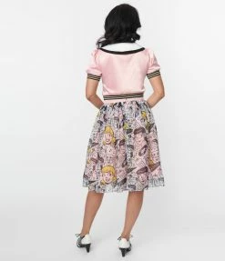New Arrivals! Betty & Veronica X Unique Vintage Riverdale Adventures Print Swing Skirt
