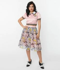 New Arrivals! Betty & Veronica X Unique Vintage Riverdale Adventures Print Swing Skirt