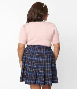 Unique Vintage Plus Size Dusty Rose & Black Bicycle Prim & Pretty Sweater