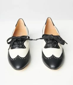 Demfon International (Chelsea Crew) Chelsea Crew Black & White Saddle Shoe Heels