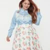 Looney Tunes X Unique Vintage Plus Size Bugs Bunny & Yosemite Sam Blouse New Arrivals!