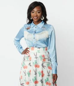 New Arrivals! Looney Tunes X Unique Vintage Bugs Bunny & Yosemite Sam Blouse