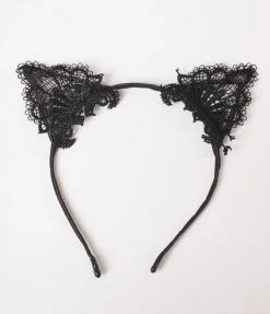 Alibaba (Yiwu Huijiu Clothing Co., Ltd.) Black Lace Cat Ear Headband