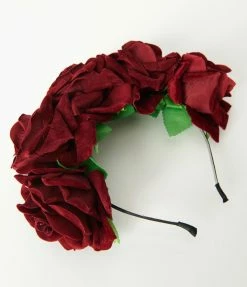 Alibaba (Yiwu Xintong Artificial Flower Co., Ltd.) Dark Red Rose Headband