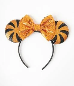 Alibaba (Huangshi Geego Industry & Trade Corporation Limited) Hair Accessories Orange & Black Sequin Tiger Mouse Ears