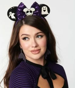 Alibaba (Huangshi Geego Industry & Trade Corporation Limited) Hair Accessories Black & Purple Sequin Ghost Mouse Ears