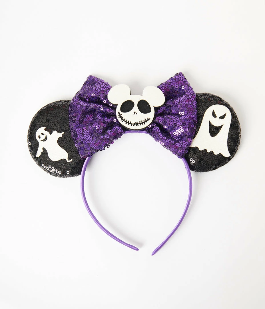 Alibaba (Huangshi Geego Industry & Trade Corporation Limited) Hair Accessories Black & Purple Sequin Ghost Mouse Ears