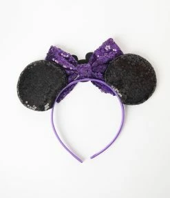Alibaba (Huangshi Geego Industry & Trade Corporation Limited) Hair Accessories Black & Purple Sequin Ghost Mouse Ears