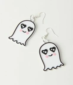 Faire (Printy Vibes) Heart Eyes Ghost Drop Earrings