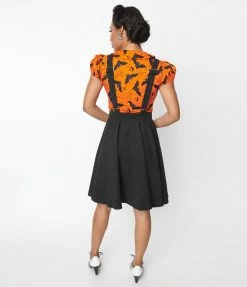 Lifestyle Group (UK) Ltd Black Pumpkin Spice Pinafore Skirt