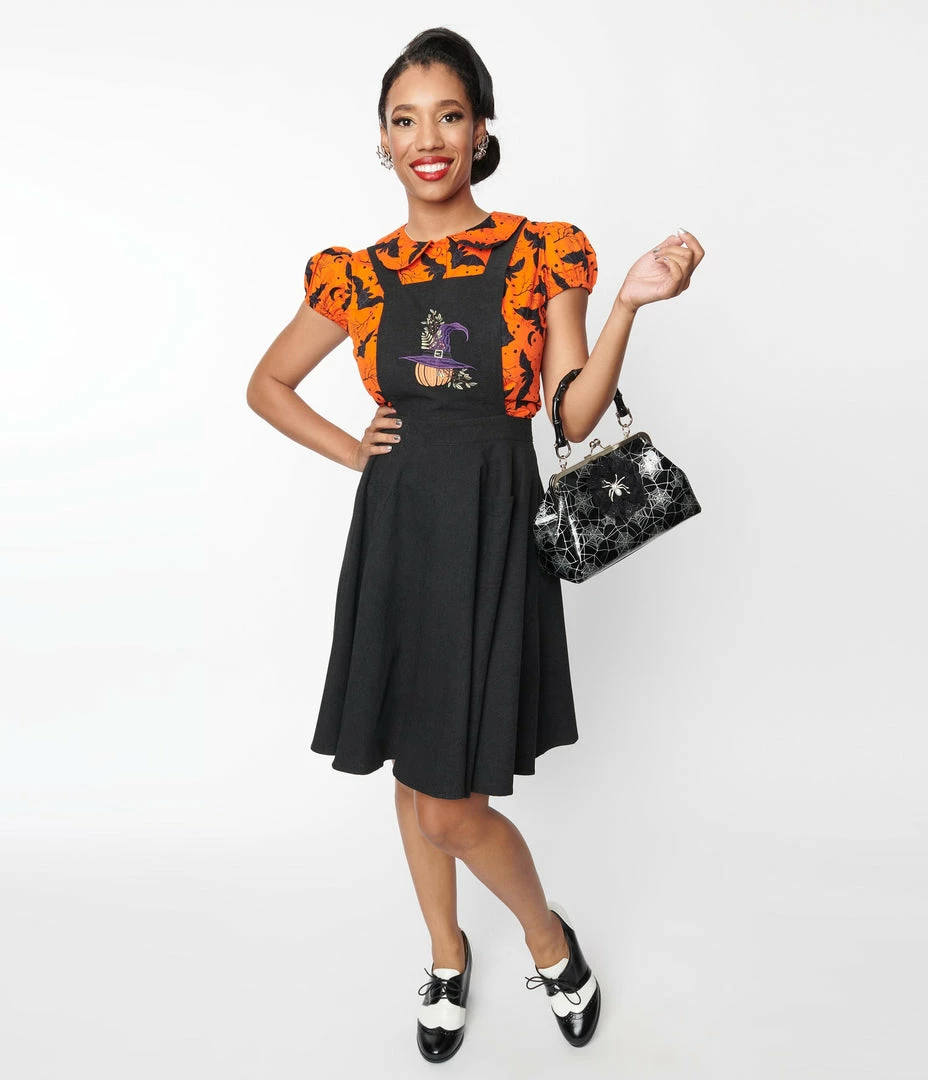 Lifestyle Group (UK) Ltd Black Pumpkin Spice Pinafore Skirt