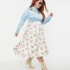 New Arrivals! Looney Tunes X Unique Vintage Plus Size Bugs Bunny & Cactus Florals Swing Skirt