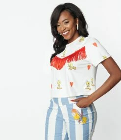 New Arrivals! Looney Tunes X Unique Vintage Tweety Love Crop Top
