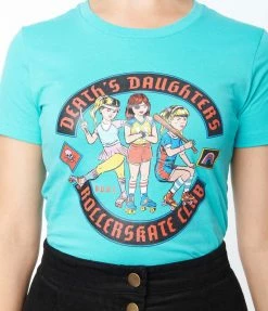 Threadless (Skinny Corp/Steven Rhodes) Deaths Daughters Roller Skate Club Fitted Tee Sale