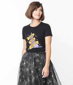 Threadless (Skinny Corp/Steven Rhodes) One Bad Witch Fitted Graphic Tee Sale