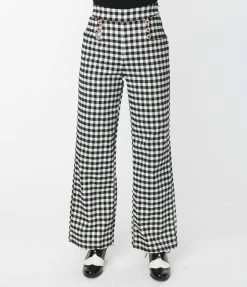 Unique Vintage Black Gingham Ginger Pants New Arrivals!