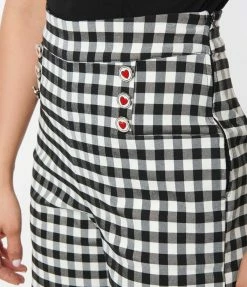 Unique Vintage Black Gingham Ginger Pants New Arrivals!