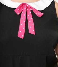 Smak Parlour Plus Size Black & Pink Heart Bow Mini Dress New Arrivals!