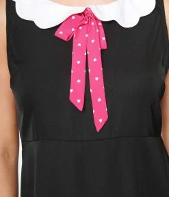 Smak Parlour Black & Pink Heart Bow Mini Dress New Arrivals!