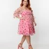 Smak Parlour Plus Size Pink & Red Glitter Hearts Love Interest Babydoll Dress New Arrivals!