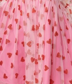 Smak Parlour Plus Size Pink & Red Glitter Hearts Love Interest Babydoll Dress New Arrivals!