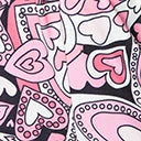 Smak Parlour Pink & Black Psychedelic Hearts Draped Darling Jumpsuit