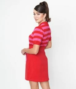 New Arrivals! Smak Parlour Pink & Red Heart Match Game Mini Skirt