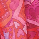 Smak Parlour Pink Psychedelic Hearts Print Long Hair Scarf