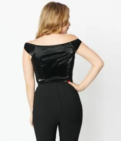 Betty & Veronica X Unique Vintage Black Vegan Leather Violet Top New Arrivals!