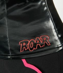 Betty & Veronica X Unique Vintage Black Vegan Leather Violet Top New Arrivals!