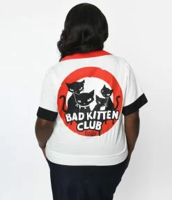 New Arrivals! Emily The Strange X Unique Vintage Plus Size Bad Kitten Club Diner Shirt