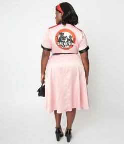 New Arrivals! Emily The Strange X Unique Vintage Plus Size Bad Kitten Club Diner Dress