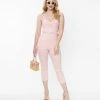 Clothing Unique Vintage Pink & White Gingham Marcel Jumpsuit