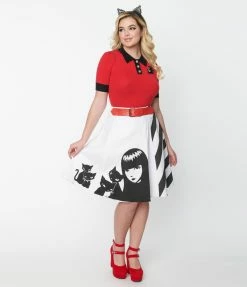 Emily The Strange X Unique Vintage Good Nightmares Swing Wrap Skirt New Arrivals!