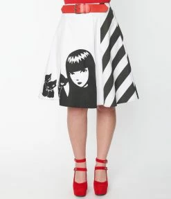 Emily The Strange X Unique Vintage Good Nightmares Swing Wrap Skirt New Arrivals!