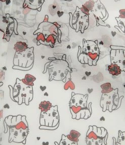 Unique Vintage White & Lovable Cats Print Hair Scarf New Arrivals!