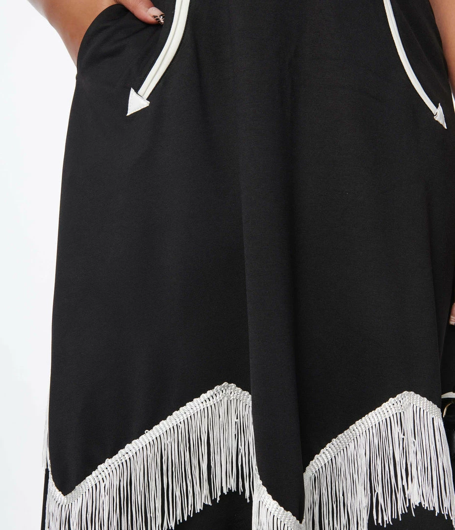 Unique Vintage Black & Red Bandana Print Swing Dress Clothing