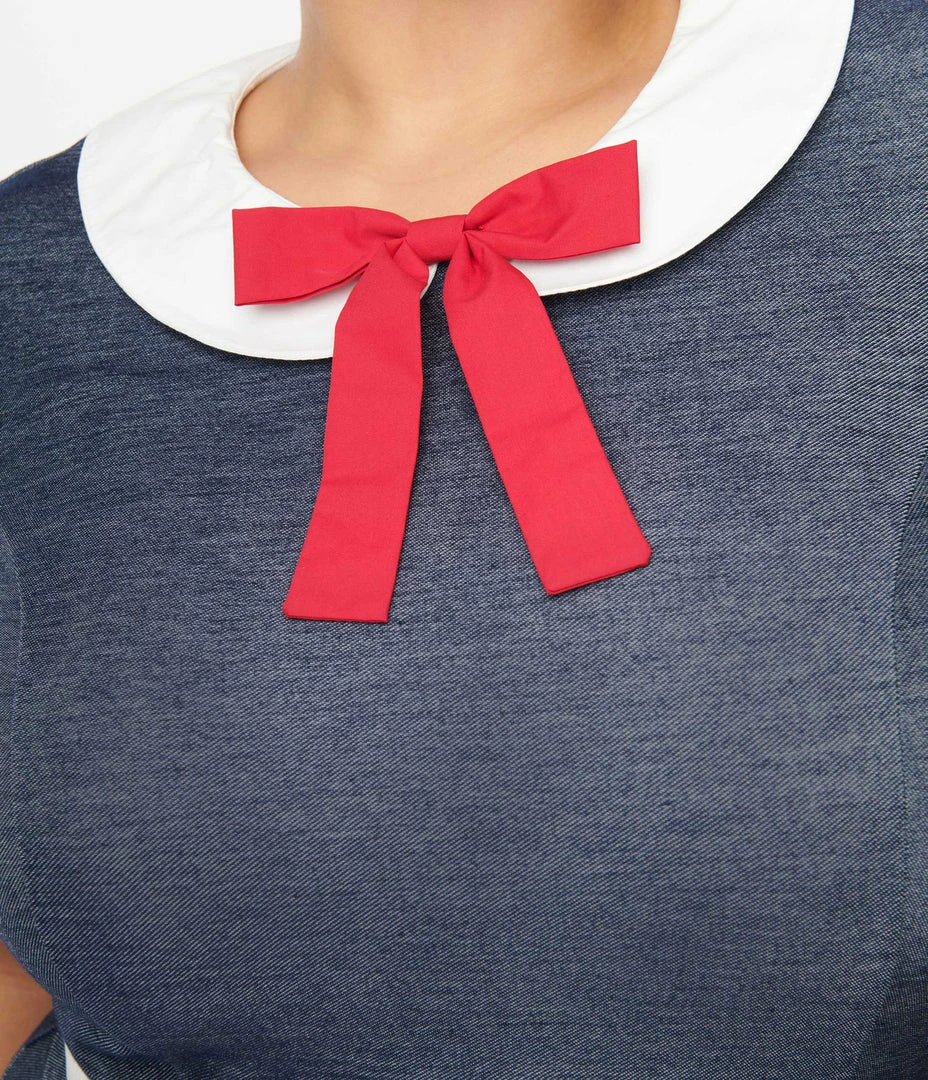 Clothing Unique Vintage Plus Size Denim Renata Pencil Dress