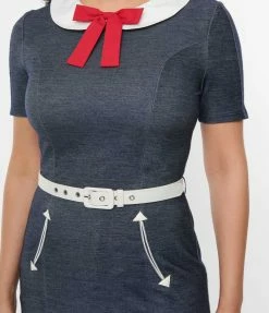Unique Vintage Denim Renata Pencil Dress Clothing
