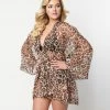 Tops Unique Vintage 1970s Brown Leopard Coverup