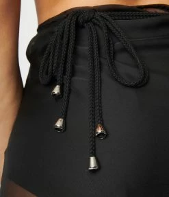 Unique Vintage Black Wrap Sarong Coverup Swimwear